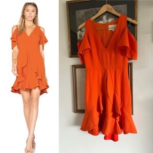 Aijek Nicola Cold Shoulder Ruffled Dress  sz 1 (US 2-4)